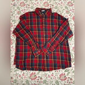 Duluth Trading Co Red and Green Plaid Men's Shirt